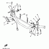Схема узла: Пульт управления рулевой и Рычаг Yamaha DT125 DT125R