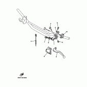 Схема узла: Пульт управления рулевой и Рычаг Yamaha YZ250 YZ250