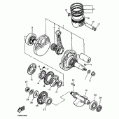 Схема узла: Коленчатый вал и Поршень Yamaha TT600