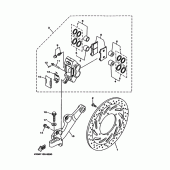 Схема вузла: Задній гальмівний супорт Yamaha XV1600 Wild Star