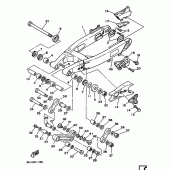 Схема узла: Задний рычаг и Подвеска Yamaha YZ250 YZ250