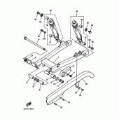 Схема вузла: Задний рычаг и Подвеска Yamaha XV250 Virago