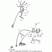 Схема узла: Пульт управления рулевой и Рычаг Yamaha XV250 Route 66