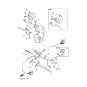 Схема вузла: Пульт управління рульовий та Важель Yamaha XVS400 Drag Star