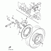 Схема вузла: Задній гальмівний супорт Yamaha VMX12 V-MAX
