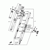 Схема вузла: Вилка передньої осі Yamaha TW200