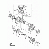 Схема узла: Коленчатый вал и Поршень Yamaha YZ250 YZ250F