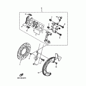 Схема вузла: Переднє гальмо Yamaha XT225 XT225