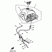 Схема узла: Бак топливный (for california) Yamaha XT350 XT350