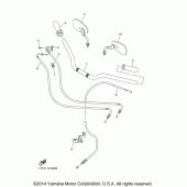 Схема вузла: Кермо та Тросики Yamaha XVS950 Bolt