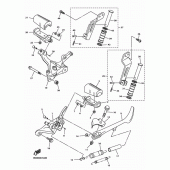 Схема вузла: Підніжки та підставка Yamaha XVS950 XV950 R-Spec