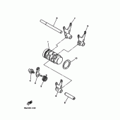Схема узла: Копирный вал и Вилки Yamaha YZ125