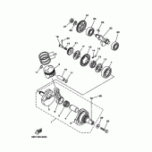 Схема вузла: Колінчастий вал та Поршень Yamaha TW125