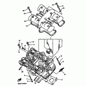 Схема узла: Головка цилиндра Yamaha XJ600 SECA II