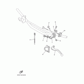 Схема узла: Пульт управления рулевой и Рычаг Yamaha YZ250 YZ250