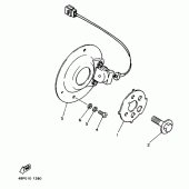 Схема вузла: Датчик коленвала і Ротор Yamaha XJ600 Diversion (S-TYPE)