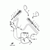 Схема вузла: Кермо та Тросики Yamaha XV250 V-Star