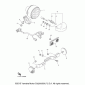 Схема вузла: Задній ліхтар (гальмівний сигнал) Yamaha XVS950 Bolt C-Spec