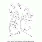 Схема вузла: Кермо та кабелі Yamaha XVS1100 V-Star Custom (з полум'ям)
