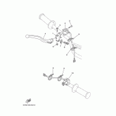 Схема узла: Пульт управления рулевой и Рычаг Yamaha TTR90 TT-R90