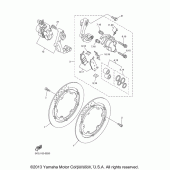 Схема вузла: Переднє гальмо Yamaha XVS1100 V-Star Classic