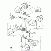 Схема узла: Передний тормозной цилиндр Yamaha YZF750 YZF750