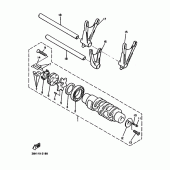 Схема вузла: Копірний вал та Вилки Yamaha VMX12 V-MAX
