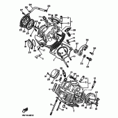 Схема вузла: Головка циліндра Yamaha XV750 Virago