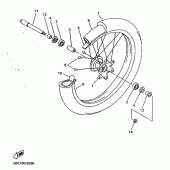Схема узла: Переднее колесо Yamaha YZ400