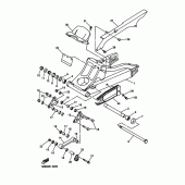 Схема вузла: Задній важіль та підвіска Yamaha YZF-R6/ YZF600 R6