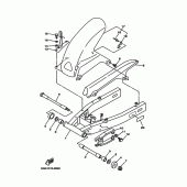 Схема узла: Задний рычаг и Подвеска Yamaha TDM850