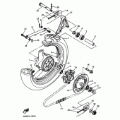 Схема вузла: Заднє колесо Yamaha XJR400