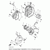 Схема вузла: Кришки картера (1) Yamaha YZF600R Thundercat