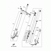 Схема вузла: Вилка передньої осі Yamaha FZ10/MTN1000 MT-10