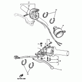 Схема вузла: Пульт управління рульовий та Важель Yamaha TT600
