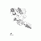 Схема вузла: Коленчатий вал і поршень Yamaha XV750 Virago