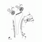 Схема вузла: Розподільний вал та Ланцюг ГРМ Yamaha YZ250 YZ250F