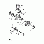 Схема узла: Коленчатый вал и Поршень Yamaha YZ250 YZ250F