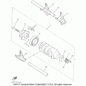 Схема вузла: Копірний вал та Вилки Yamaha XVS650 V-Star Custom