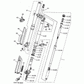 Схема узла: Вилка передней оси Yamaha YZ125
