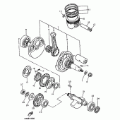 Схема вузла: Колінчастий вал та Поршень Yamaha TT600