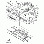 Схема узла: Задний рычаг и Подвеска Yamaha YZ250 YZ250