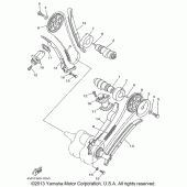 Схема узла: Распредвал и Цепь ГРМ Yamaha XVS650 V-Star Custom