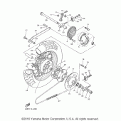 Схема вузла: Заднє колесо Yamaha XV250 V-Star