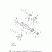 Схема вузла: Копірний вал та Вилки Yamaha XV1900 Raider