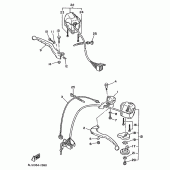 Схема узла: Пульт управления рулевой и Рычаг Yamaha XV250 Virago