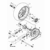 Схема вузла: Заднє колесо Yamaha XVS1300 XVS1300 Custom