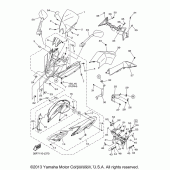 Схема вузла: Облицювальні елементи (1) Yamaha FZ6 FZ6R