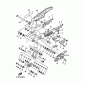 Схема вузла: Задній важіль та підвіска Yamaha TT250R TT-R