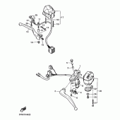 Схема узла: Пульт управления рулевой и Рычаг Yamaha SRX400